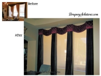 A client room before and after Drapery Solutions.