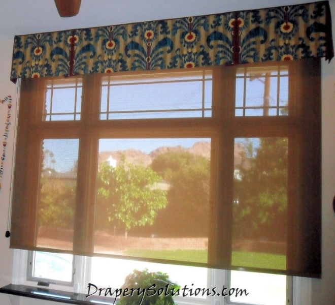 Continuous loop solar roller shade by Drapery Solutions.