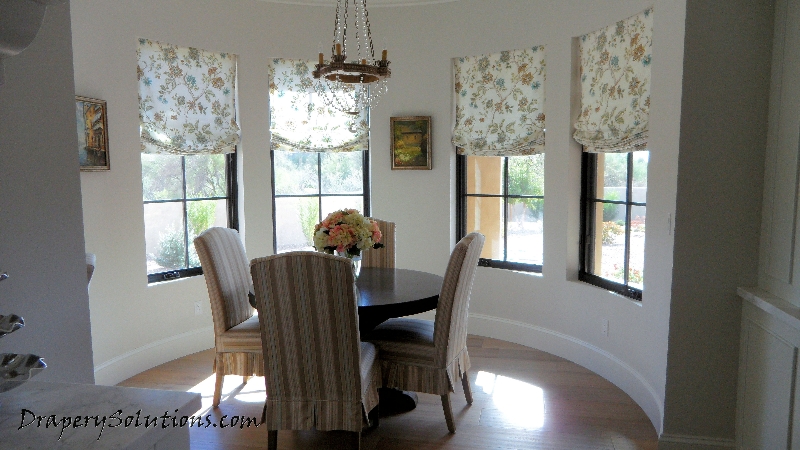 Slouched roman shade by Drapery Solutions.