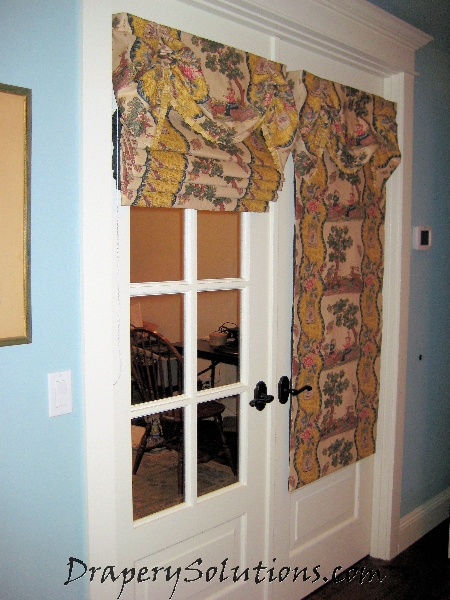 Two-sided flat roman shade by Drapery Solutions.