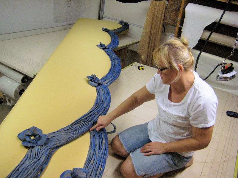 05 - The cornice box under construction in the Drapery Solutions workroom.