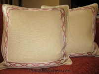 Welted pillow with decor tape by Drapery Solutions.