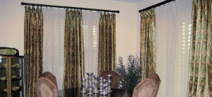 Drapery and sheer panels created by Drapery Solutions.